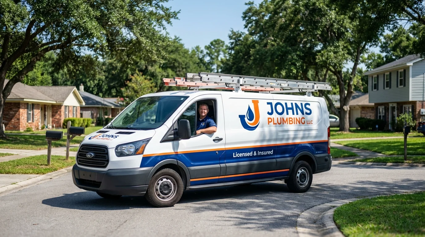 Johns Plumbing LLC service van in La Salle, IL